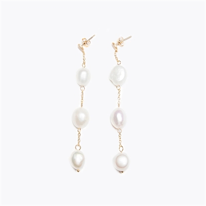 Sorelle Jewellery  3 Pearls Øreringe Guld-Shop Online Hos Blossom